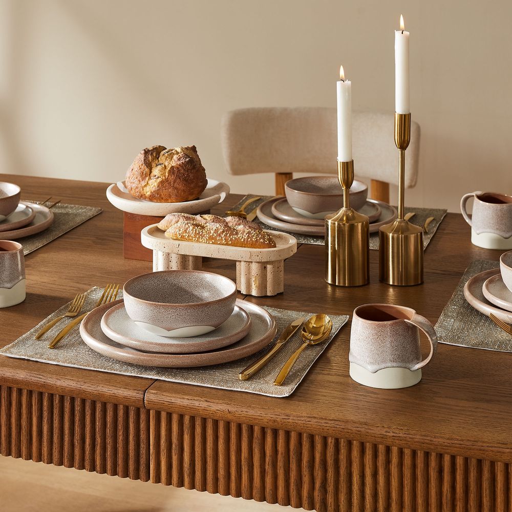 speckled taupe ceramic dinnerware sets