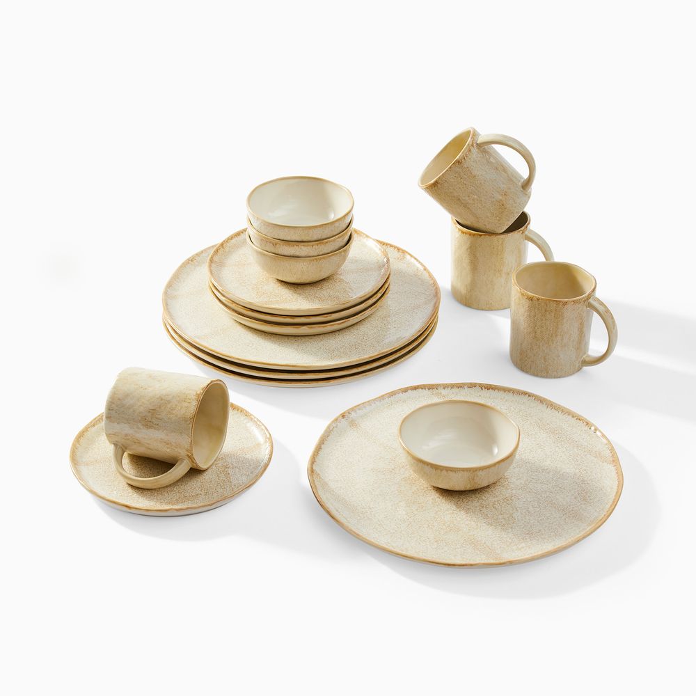 Creamy Beige glazed ceramic dinnerware sets