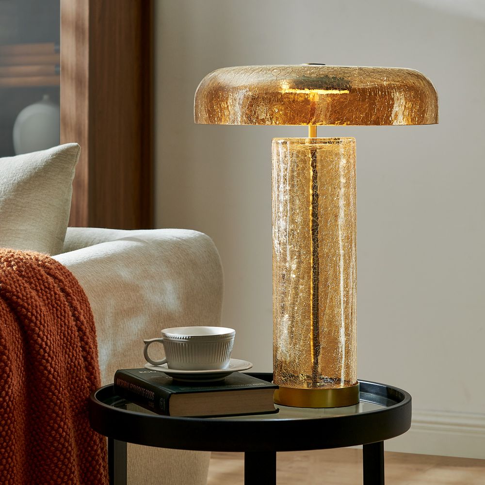 crackle glass table lamp