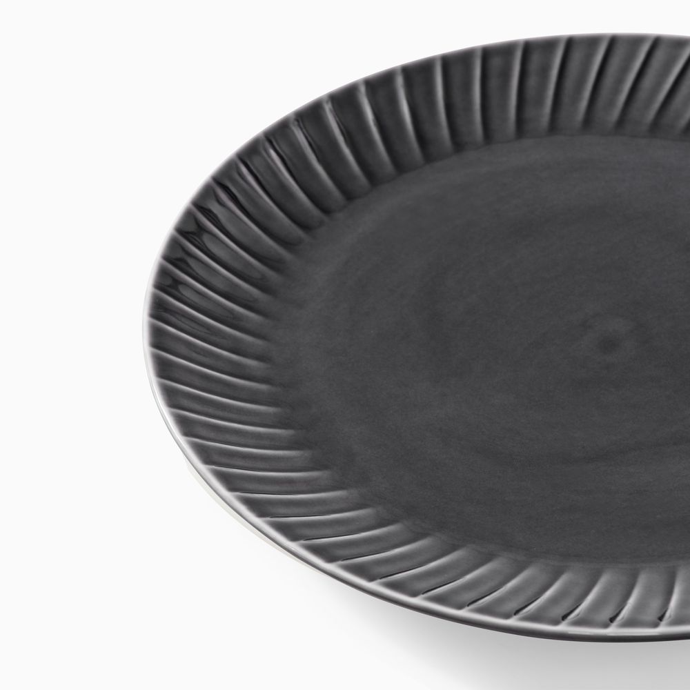 textured gray ceramic dinner plate sets