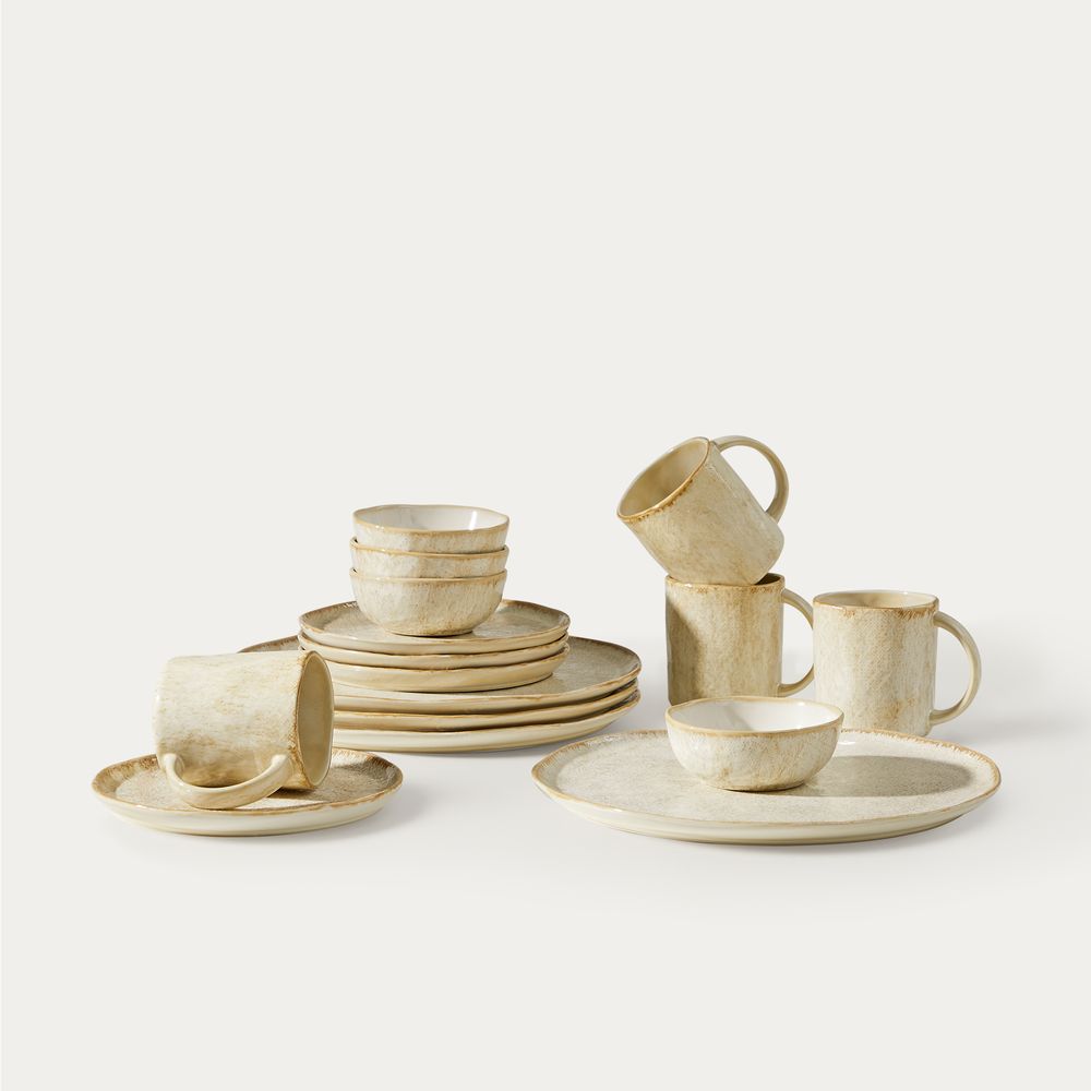 Creamy Beige glazed ceramic dinnerware sets