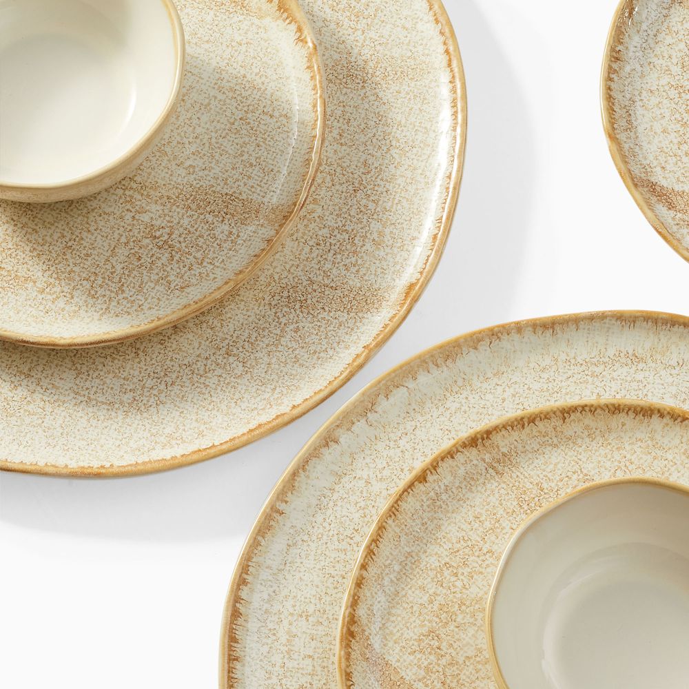 Creamy Beige glazed ceramic dinnerware sets