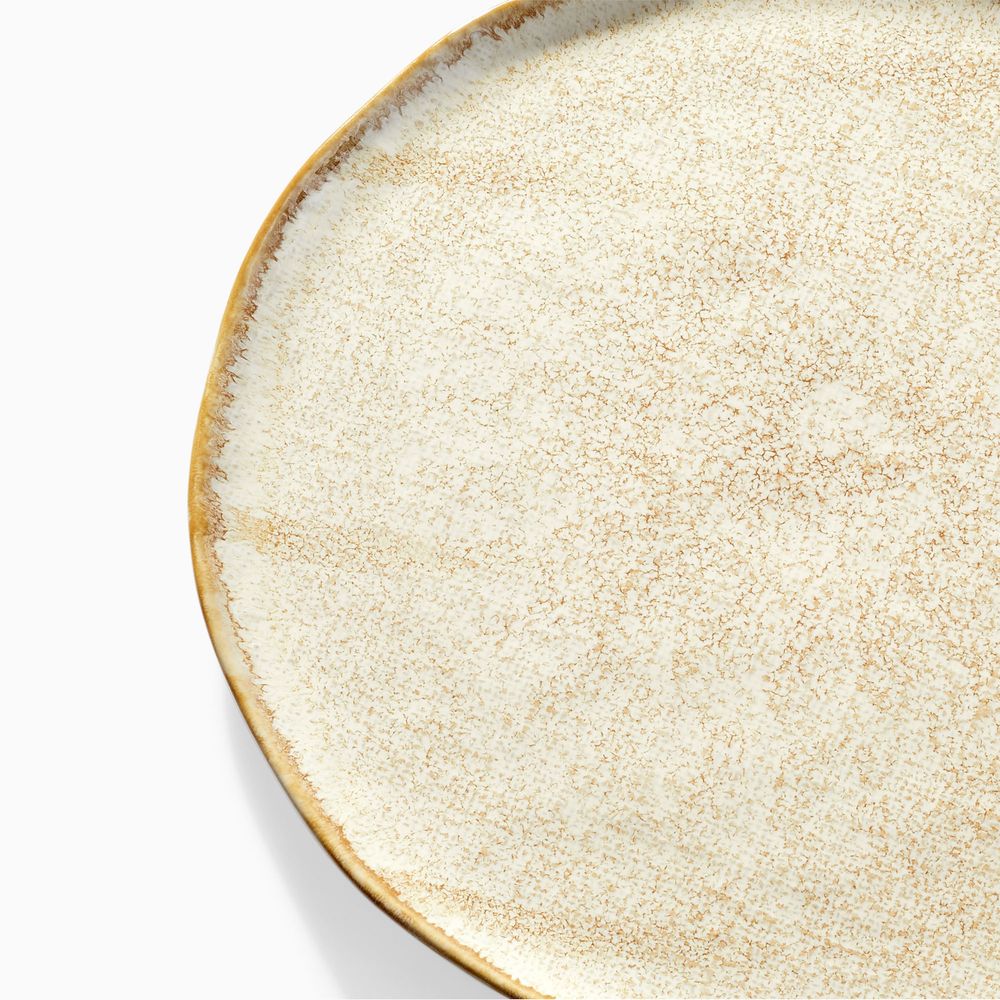 Creamy beige glazed ceramic dinner plate sets