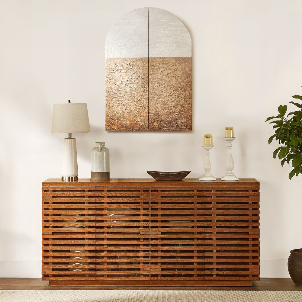 thick texture arched diptych hand painted wall art