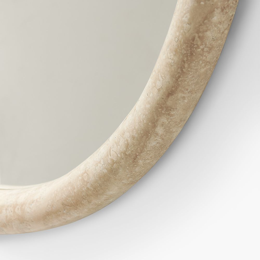 32inch Round Travertine Wall Mirror