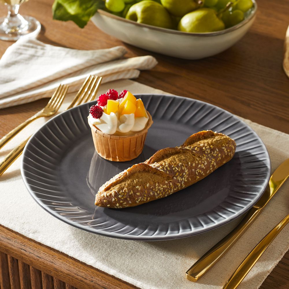 textured gray ceramic dinner plate sets