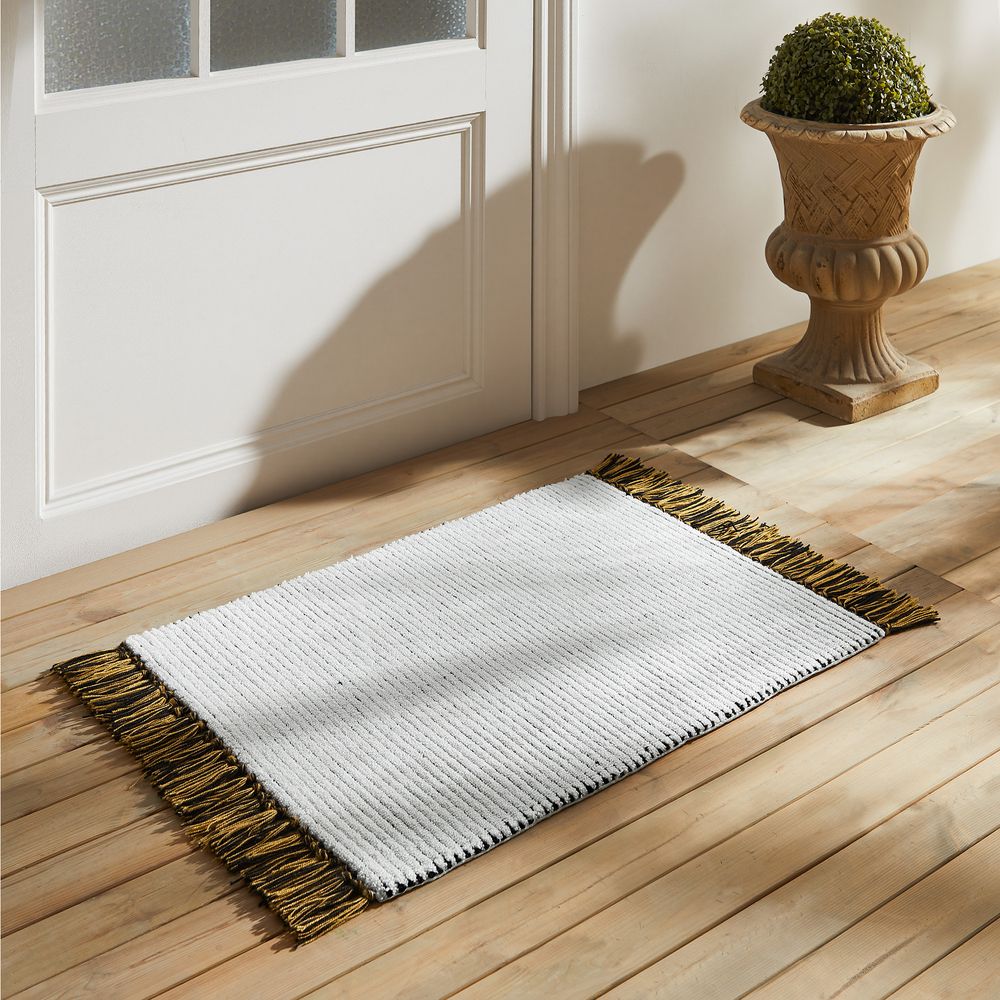 Handwoven wool doormat