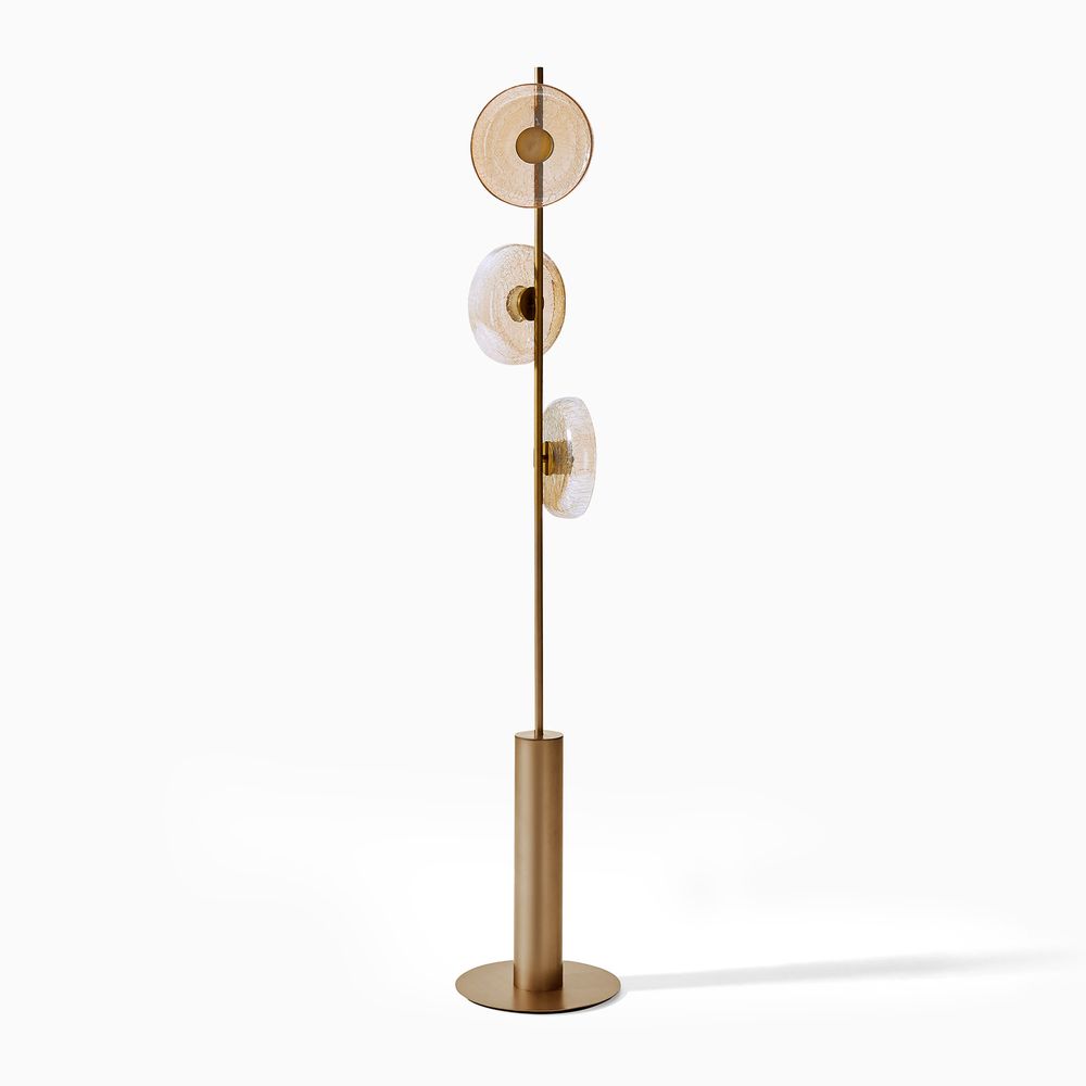 crackle glass floor lamp bronze