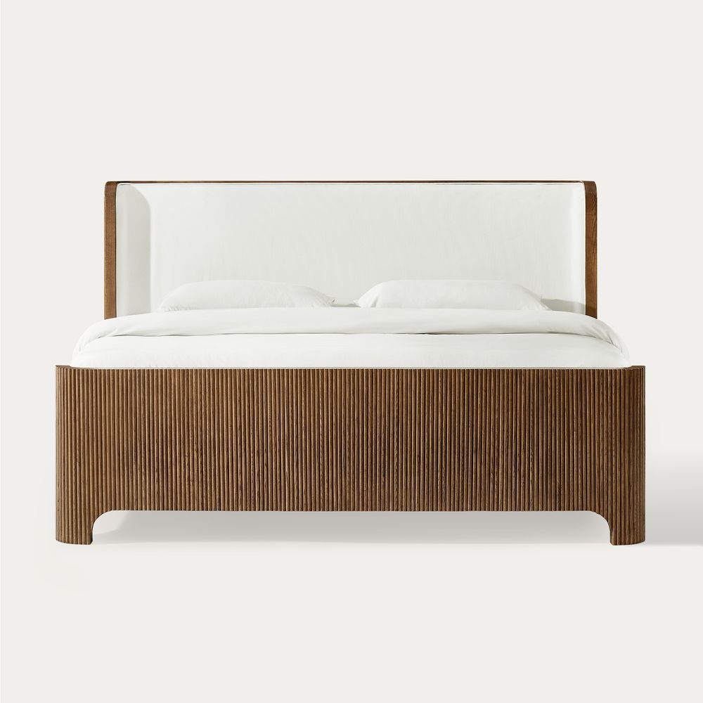 Fluted Solid Oak Bed