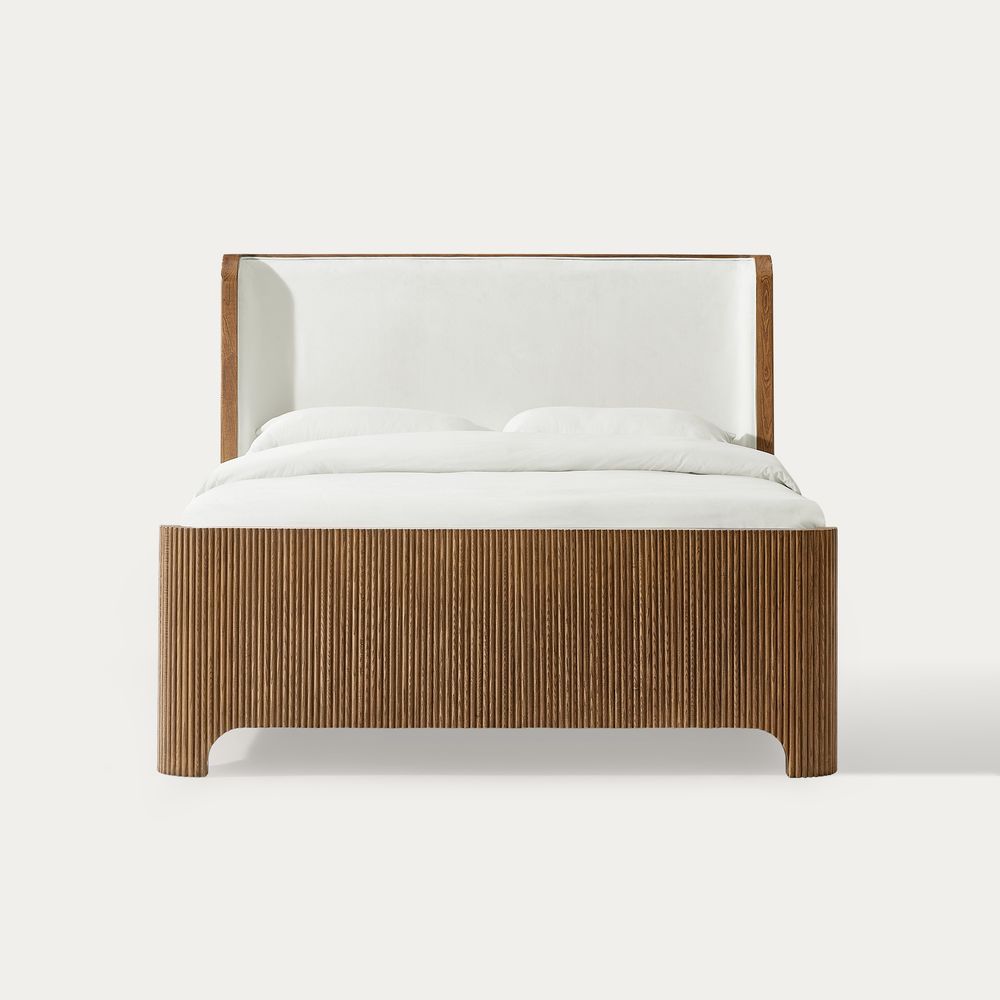 Fluted Solid Oak Bed
