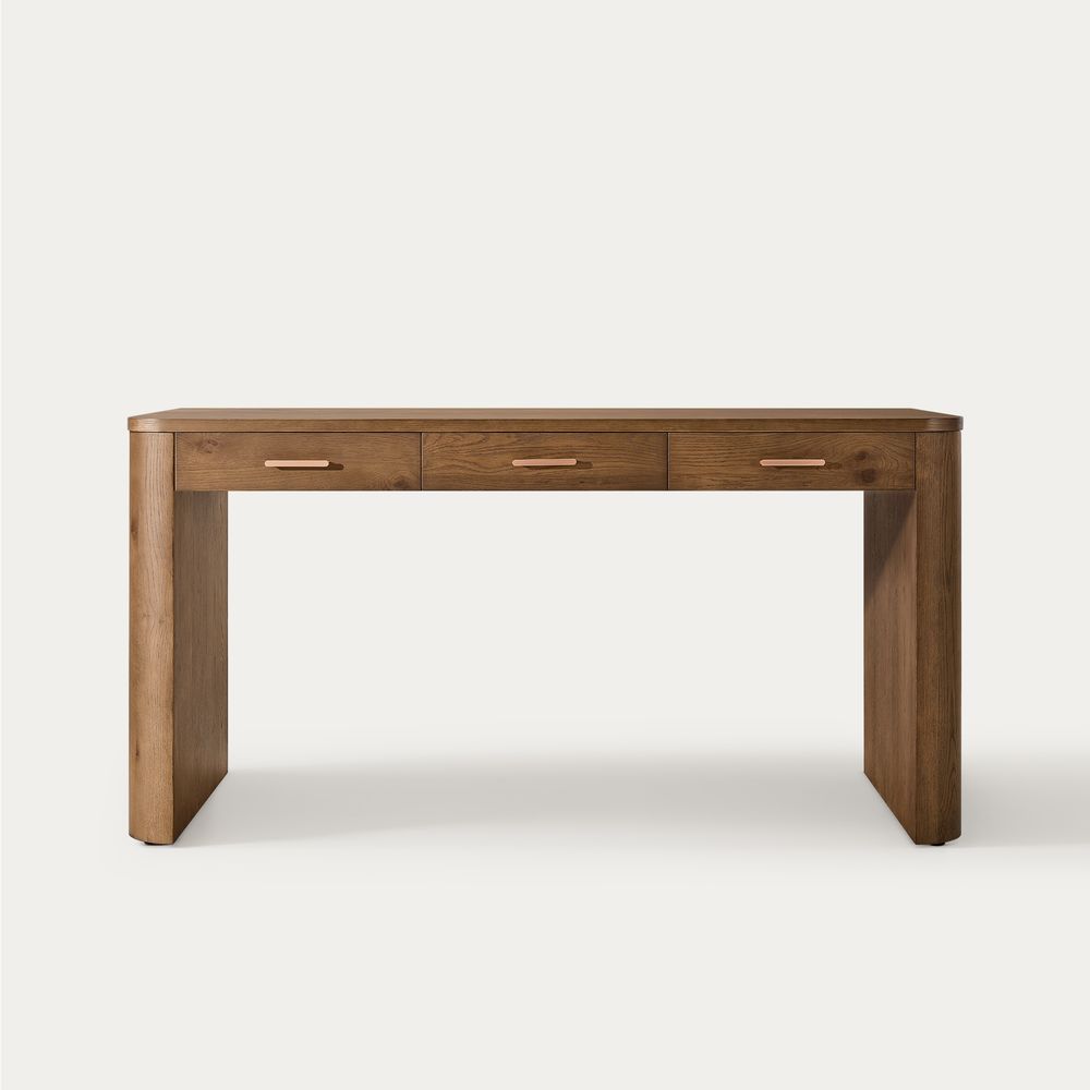 I shaped office desk with drawers