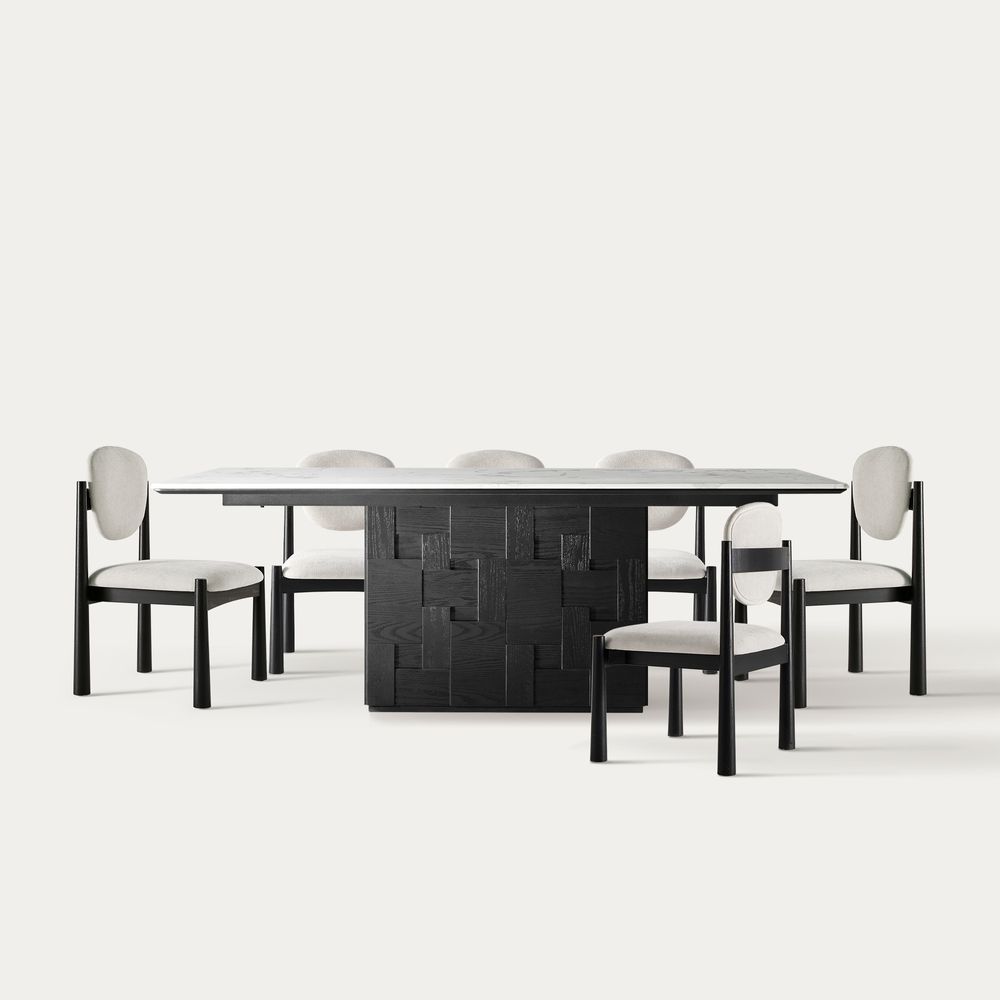 Black Dining Set for 6