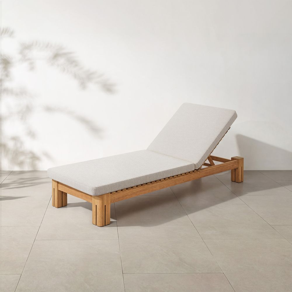 Outdoor Teak Chaise Lounge