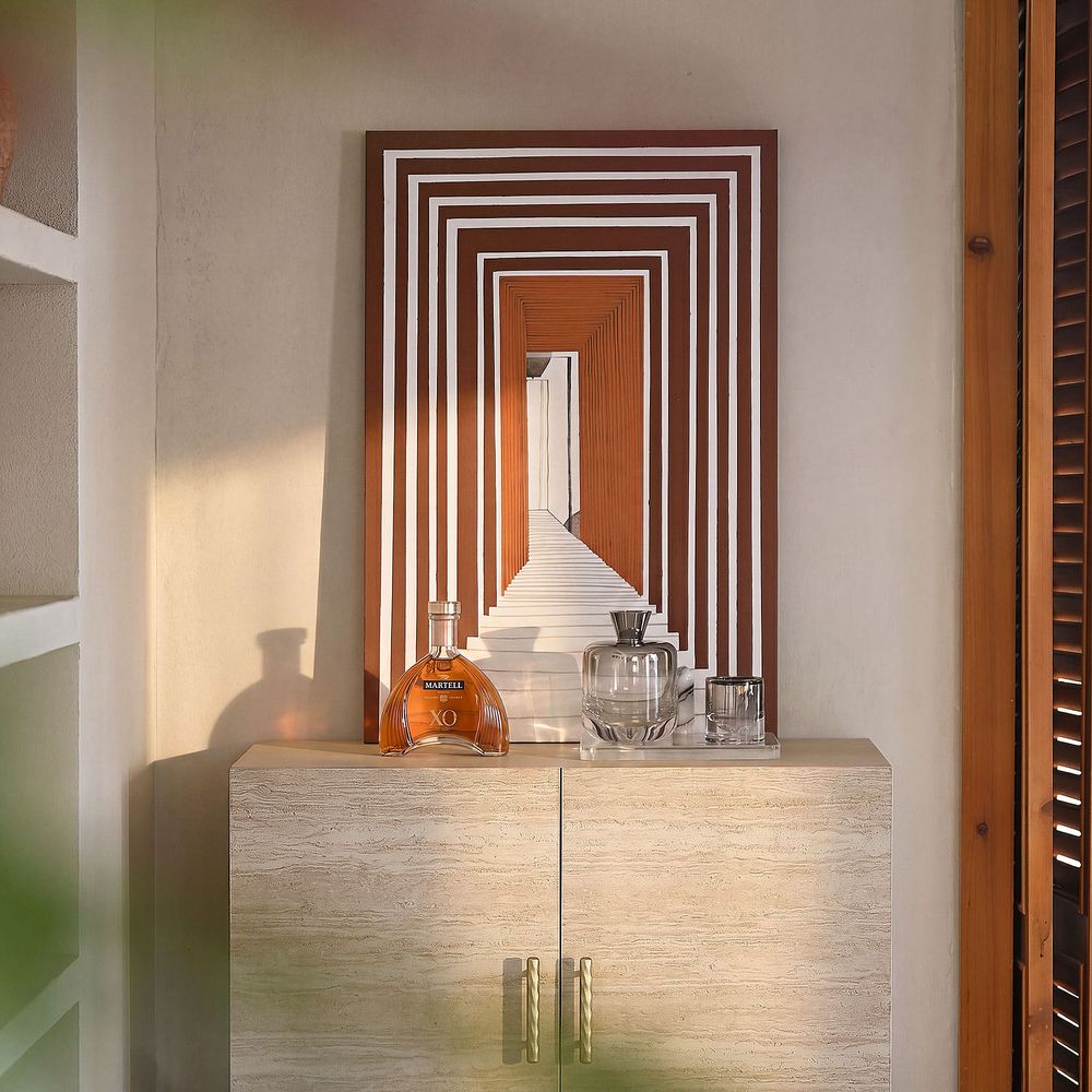 Receding Hand Painted Wall Art threedimensional illusion