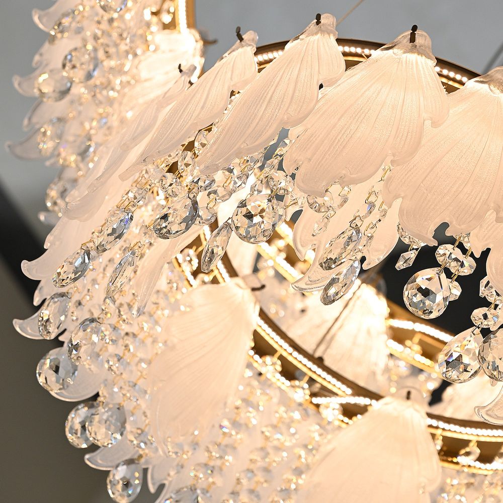 31 inch chandelier height adjustable with crystal pendant