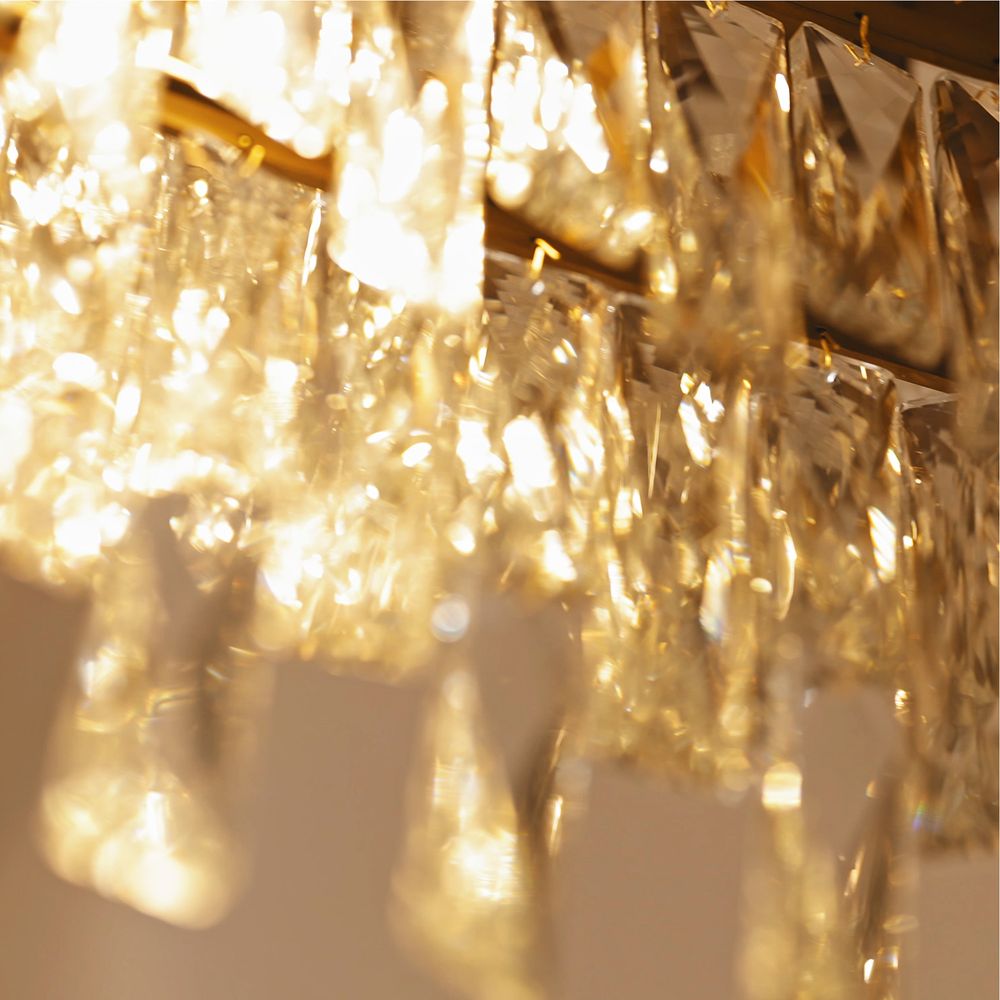 43 inch rectangle waterfall crystal chandelier