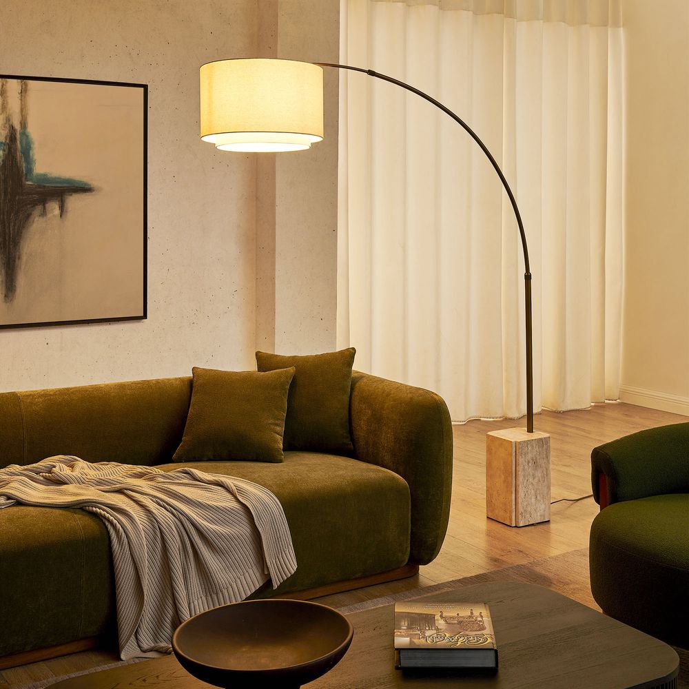 travertine base floor lamp