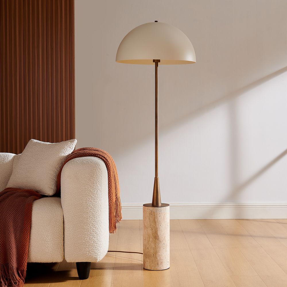 travertine base floor lamp