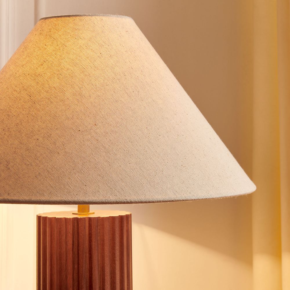 Wooden Fluted Table Lamp