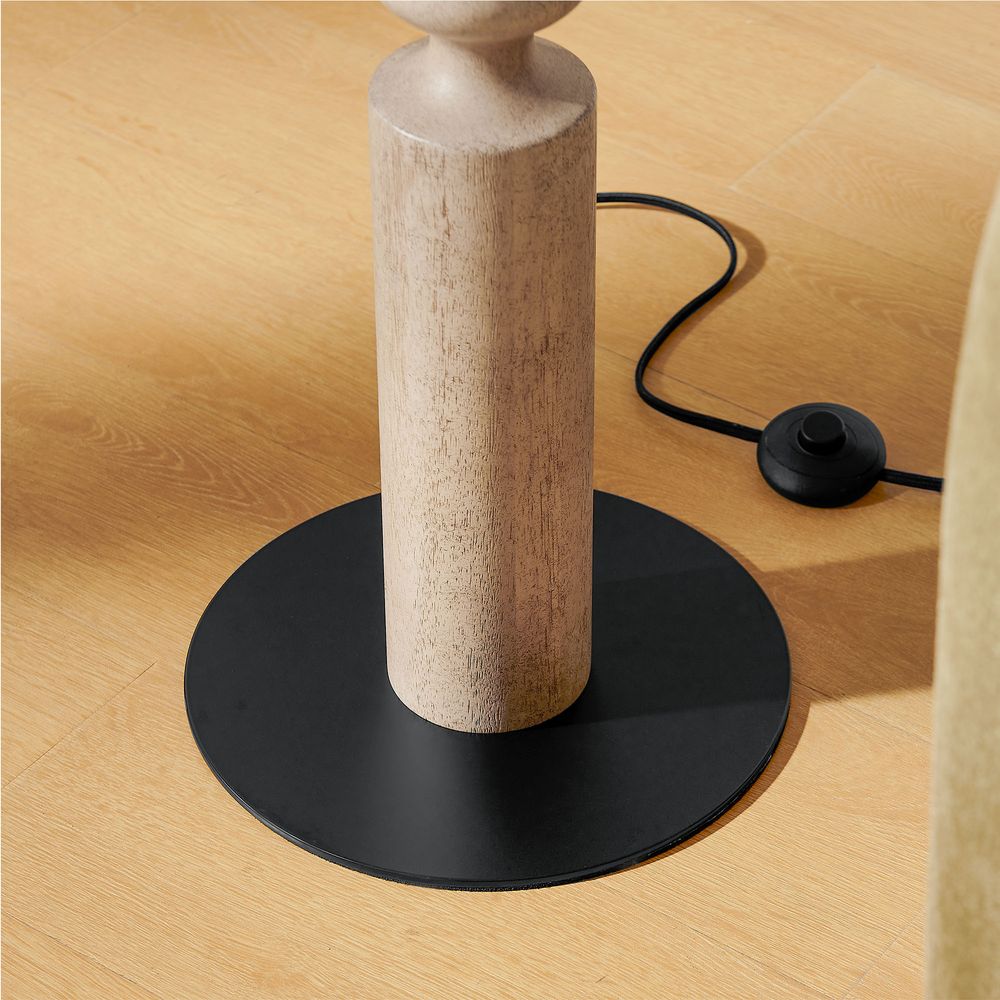washed rubber wood floor lamp