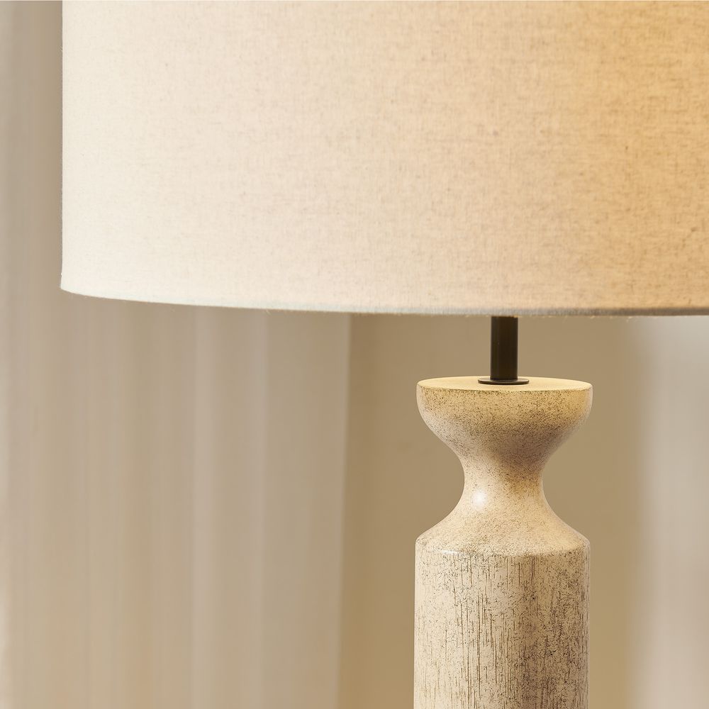 washed rubber wood floor lamp