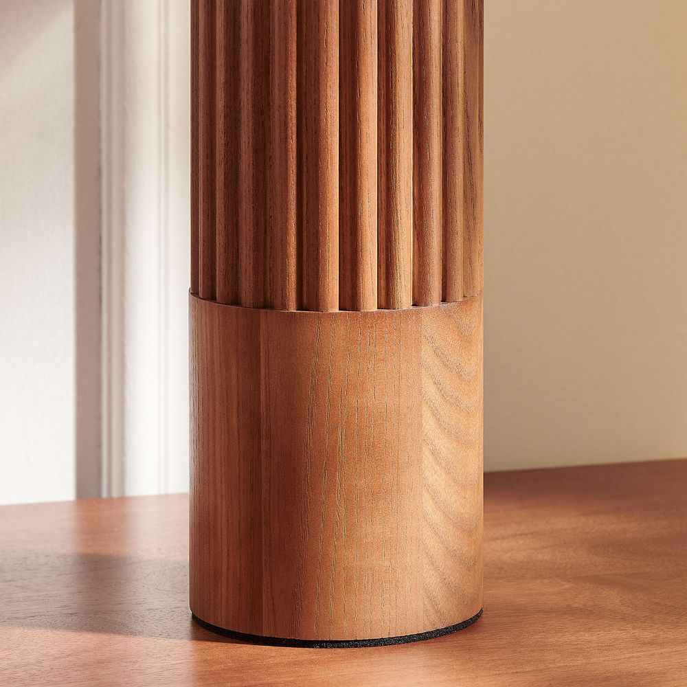 Wooden Fluted Table Lamp