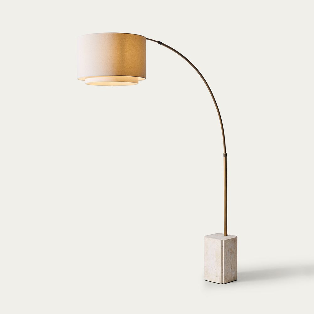 travertine base floor lamp