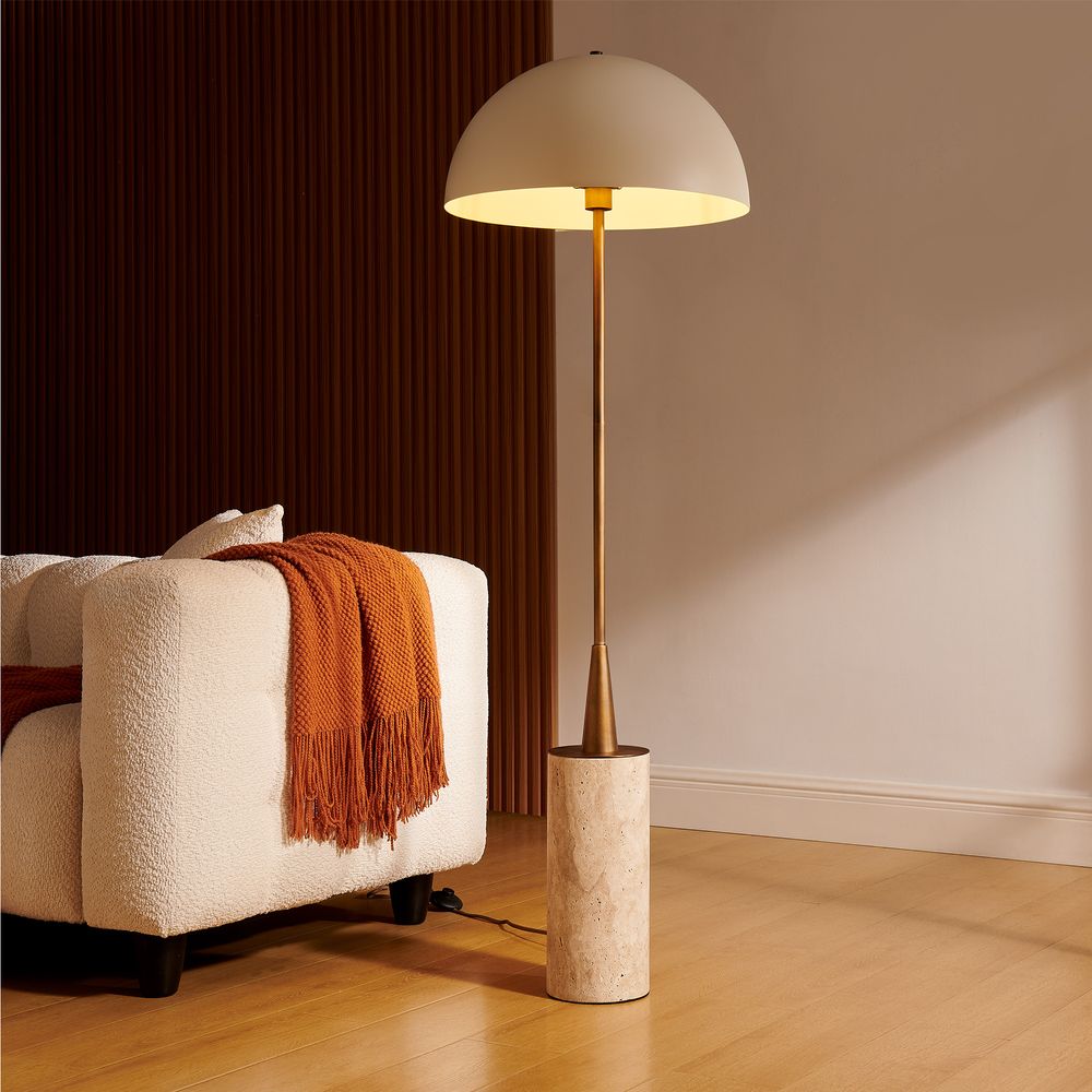 travertine base floor lamp