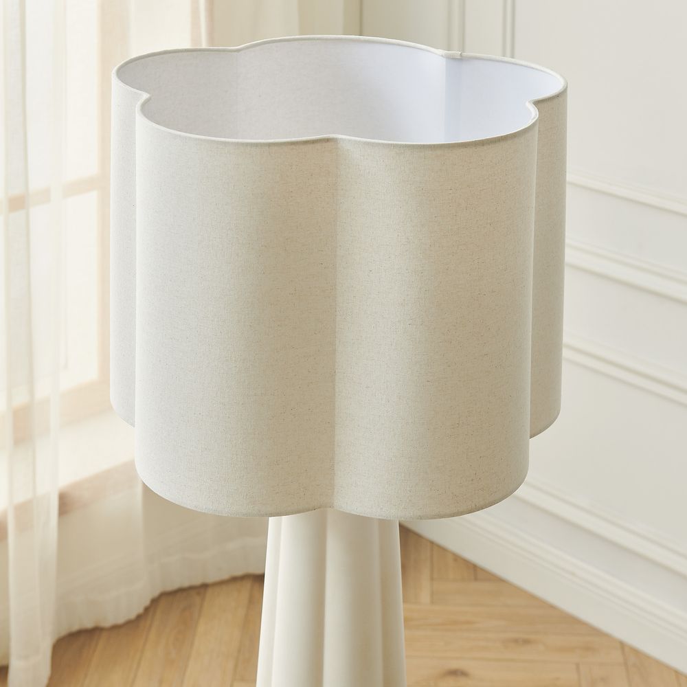 white cement floor lamp