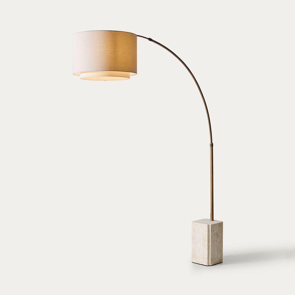 travertine base floor lamp