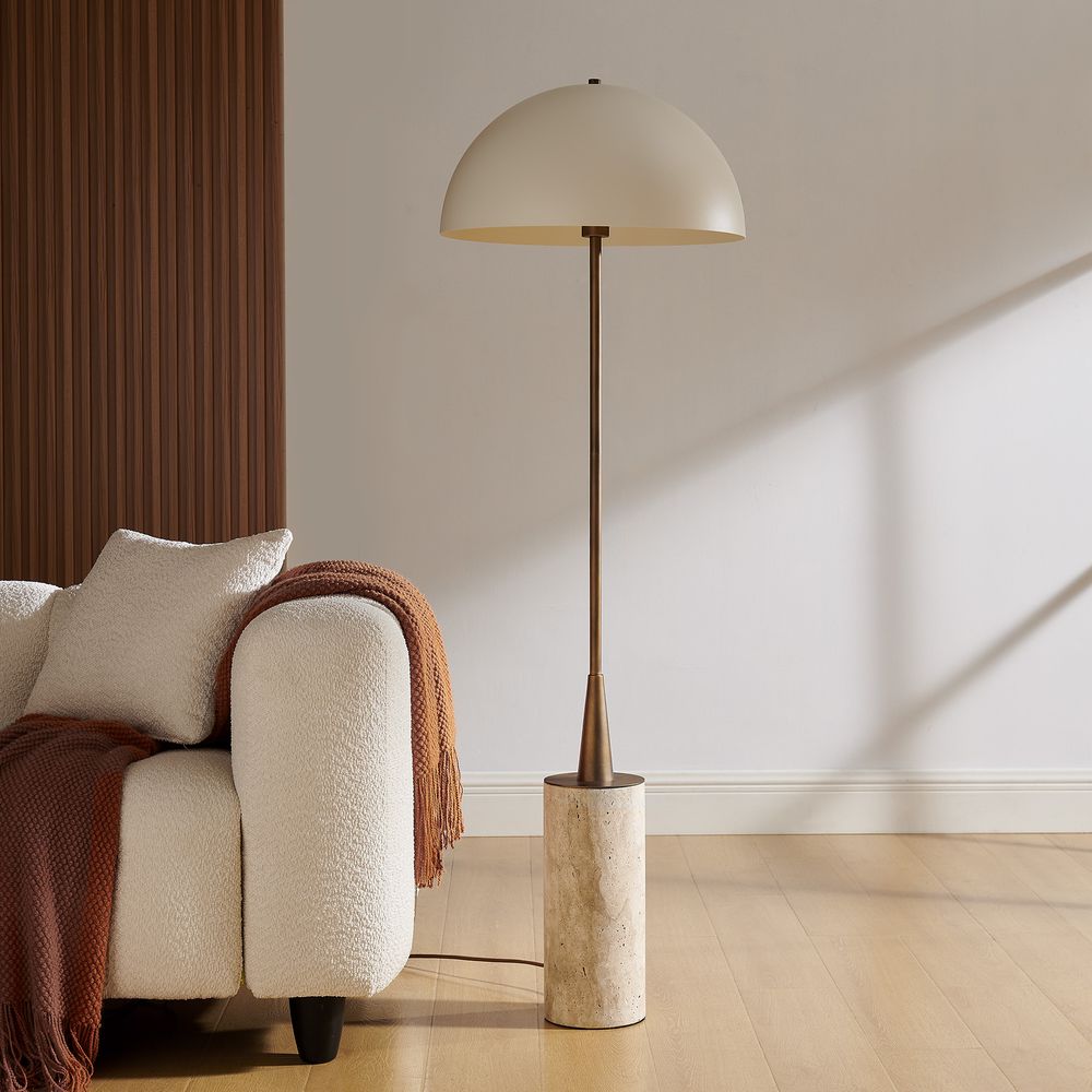 travertine base floor lamp
