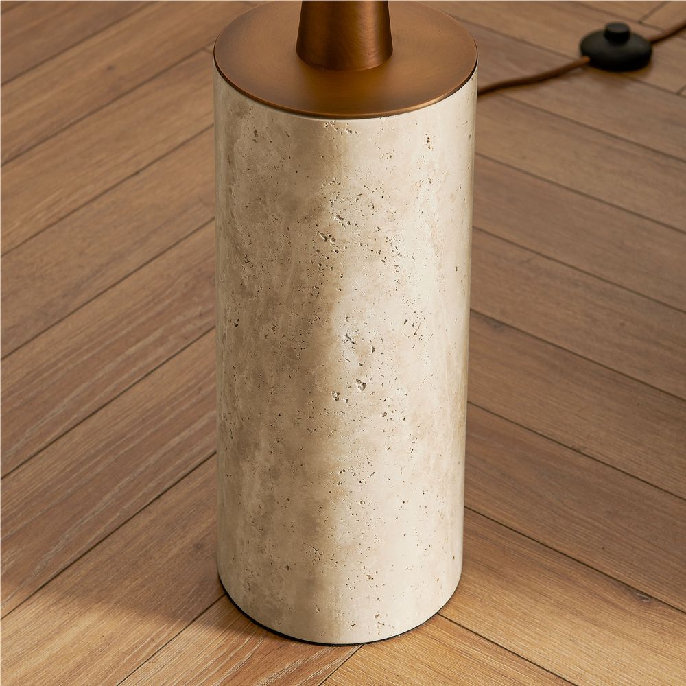 electroplated champagne glass travertine floor lamp