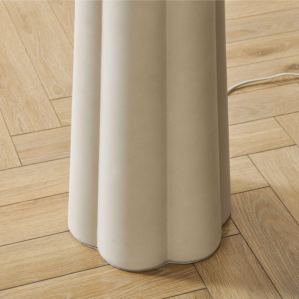 white cement floor lamp