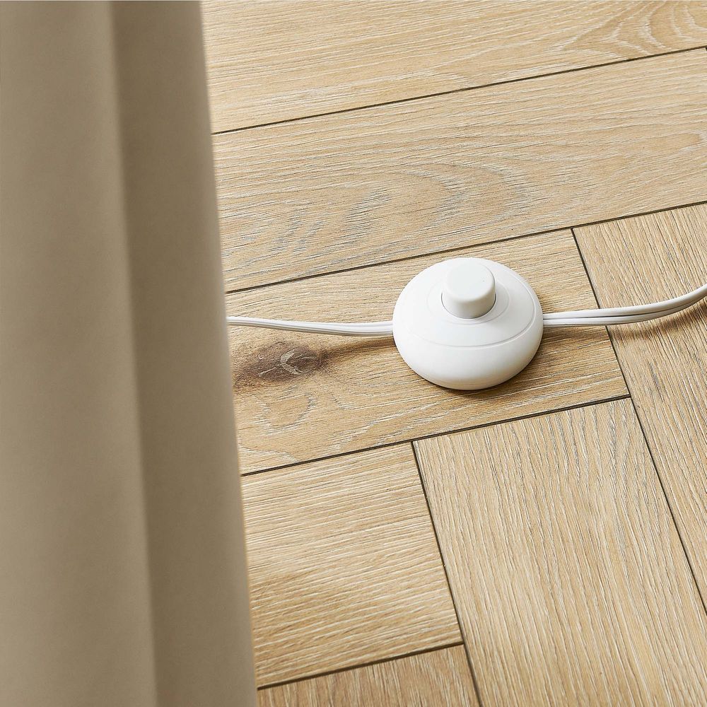 white cement floor lamp