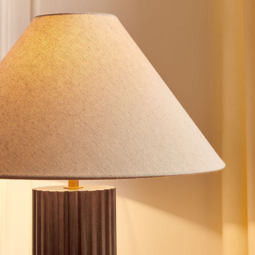 Wooden Fluted Table Lamp