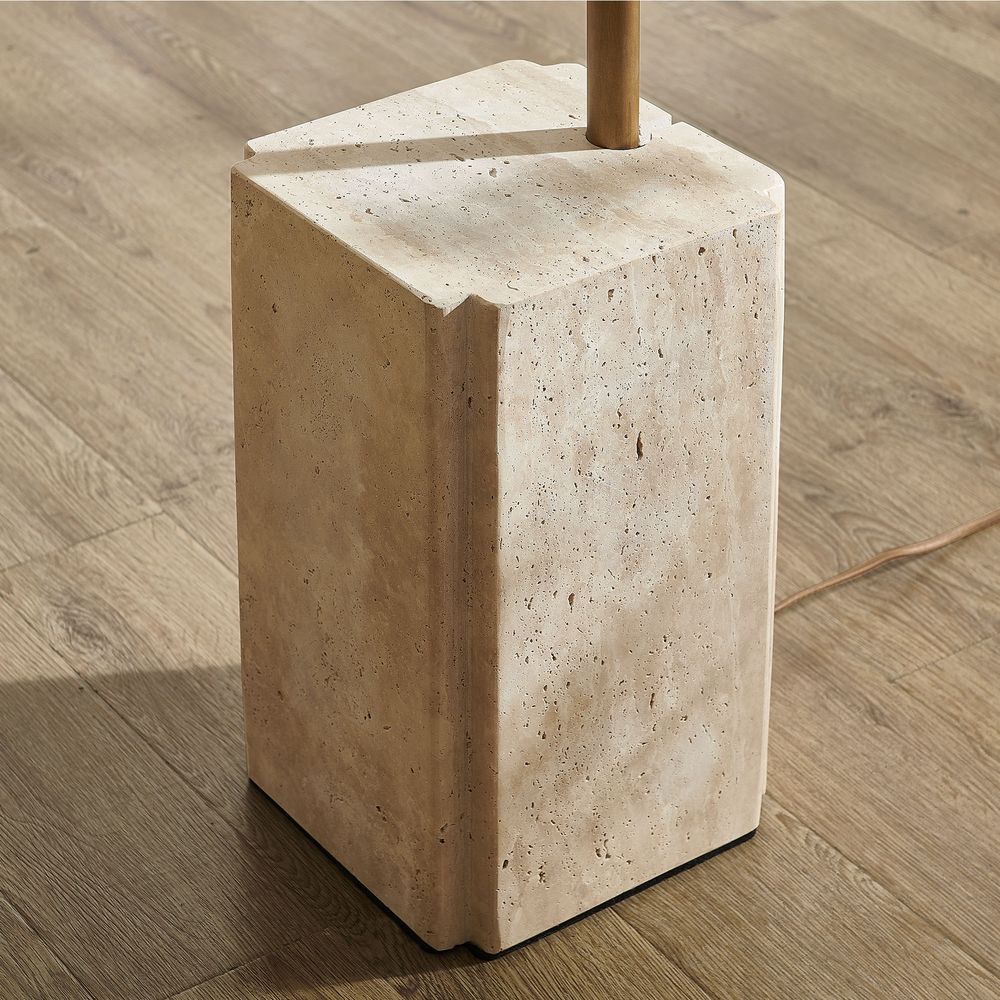 travertine base floor lamp