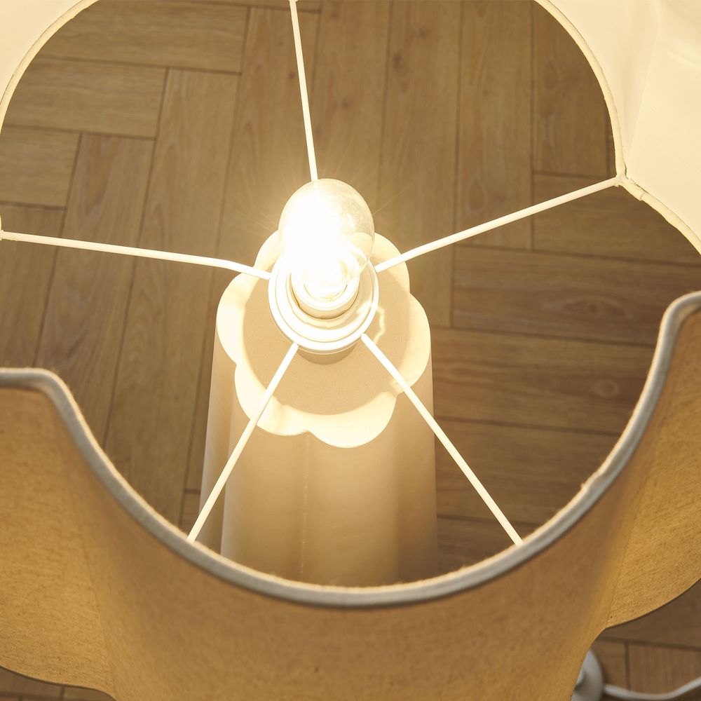 white cement floor lamp
