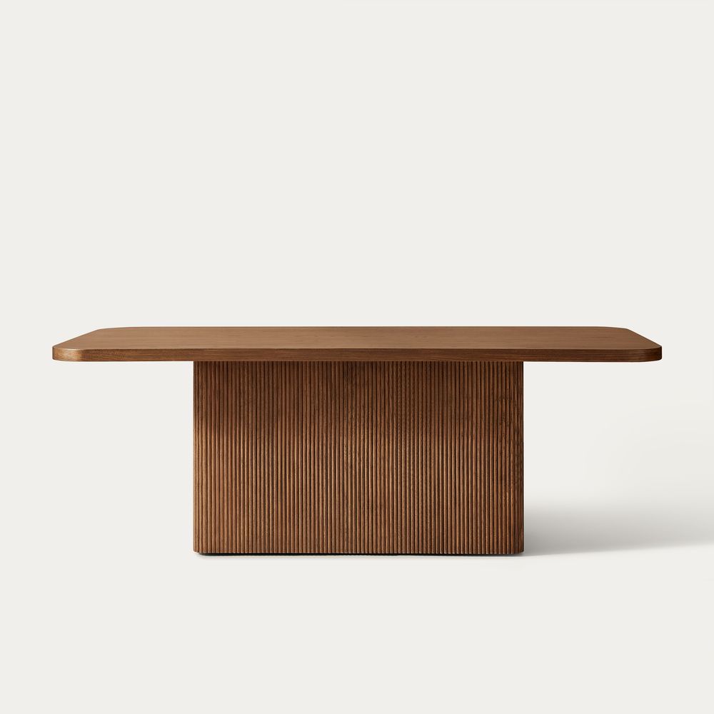 oak fluted Dining Table