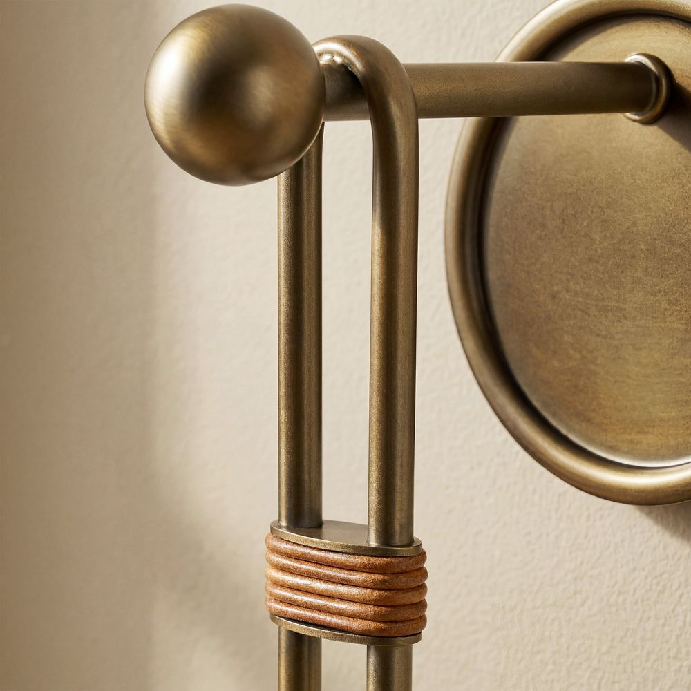 crackle glass sconce with round shade