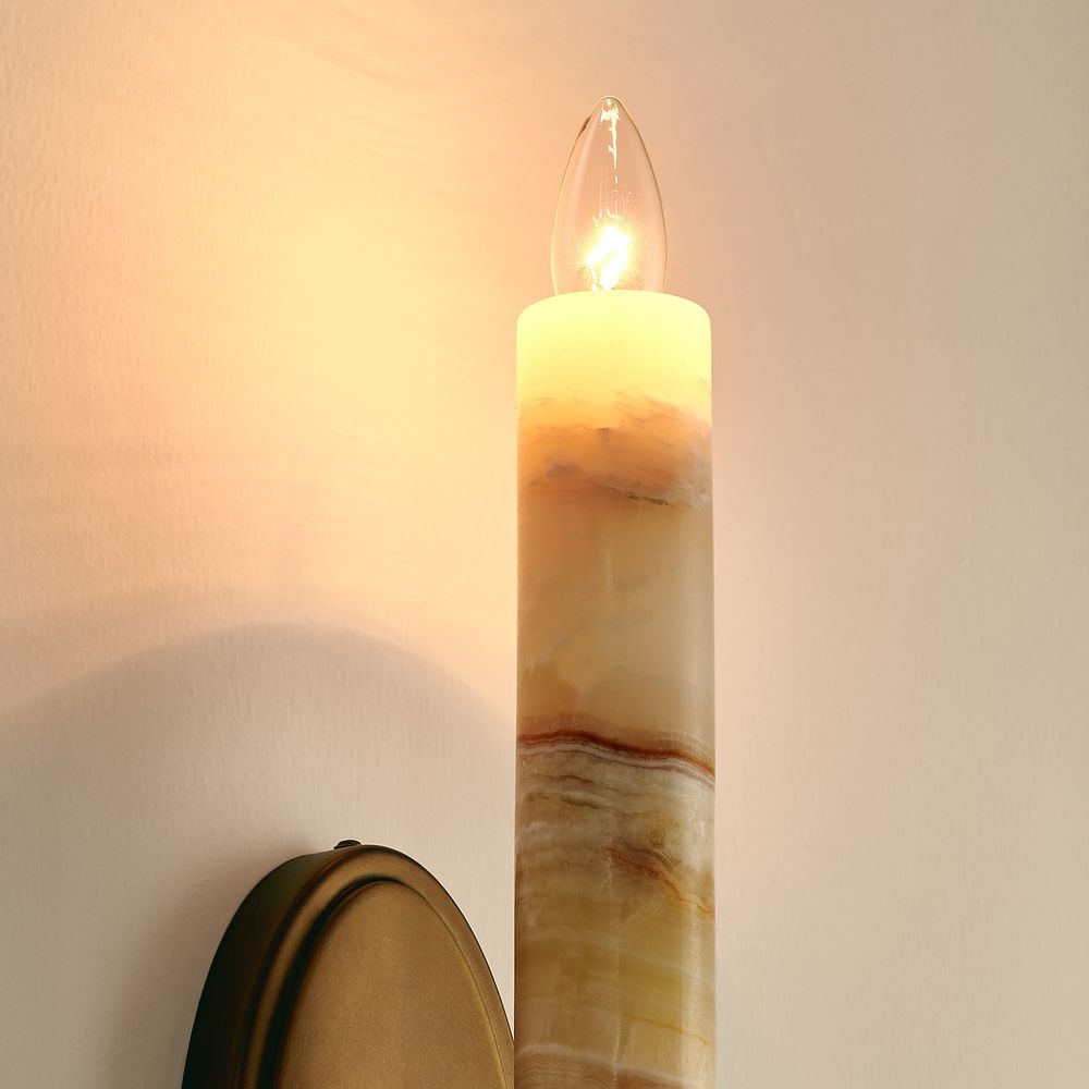 cream onyx sconce set  of 2