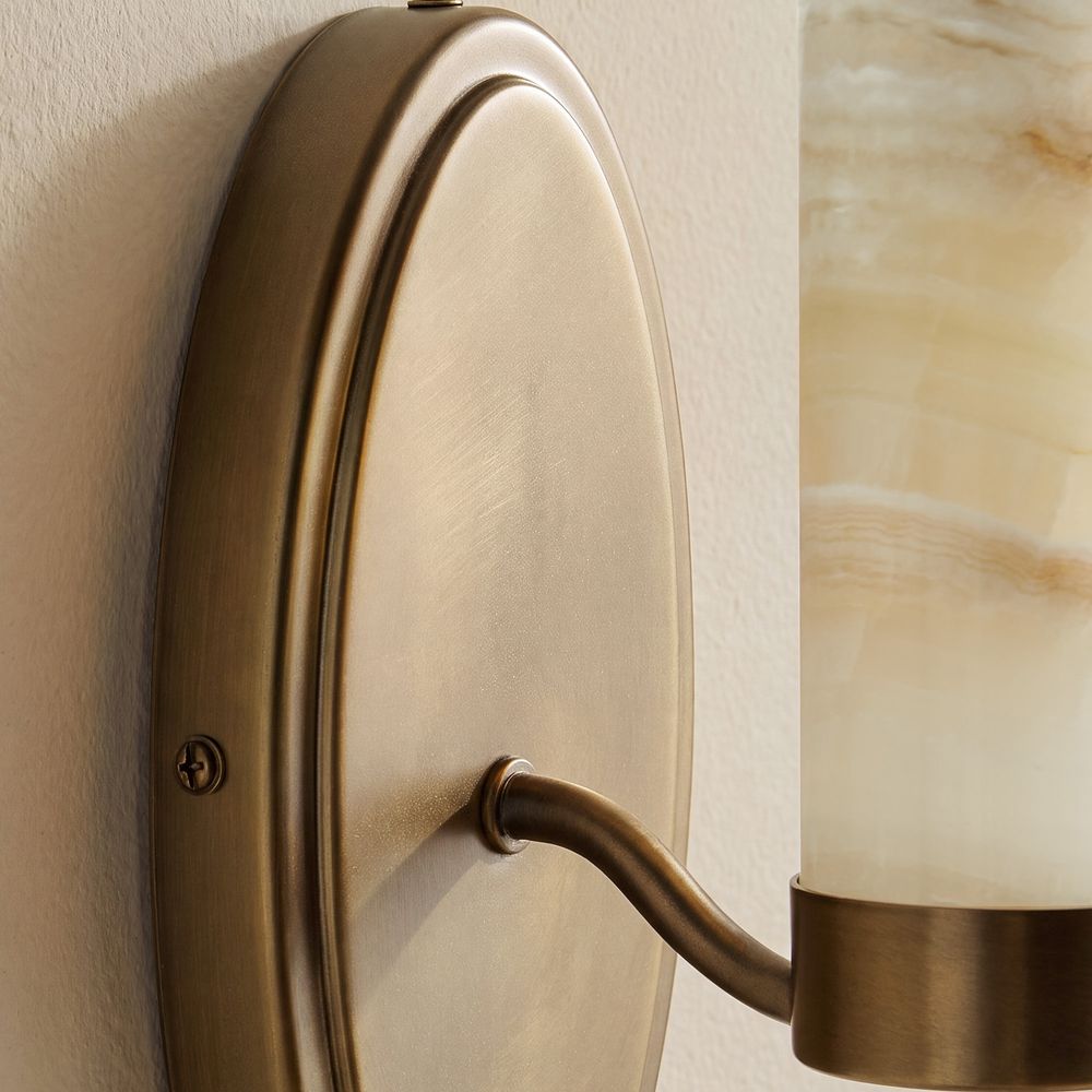 cream onyx sconce set  of 2