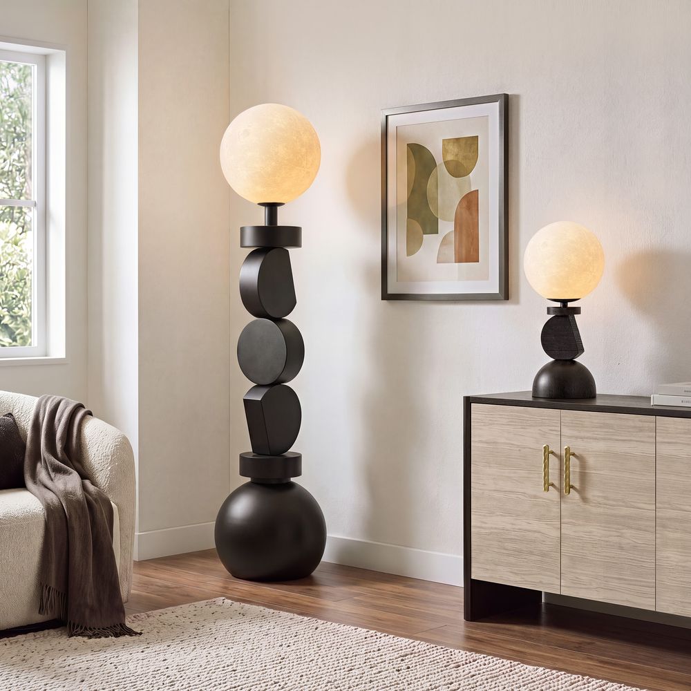 moon shade floor and table lamp set of 2