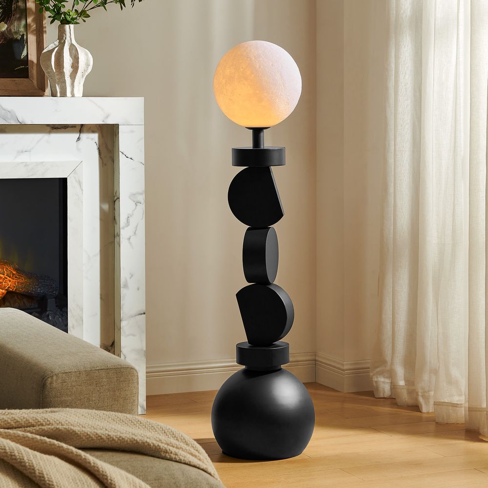 moon shade floor and table lamp set of 2