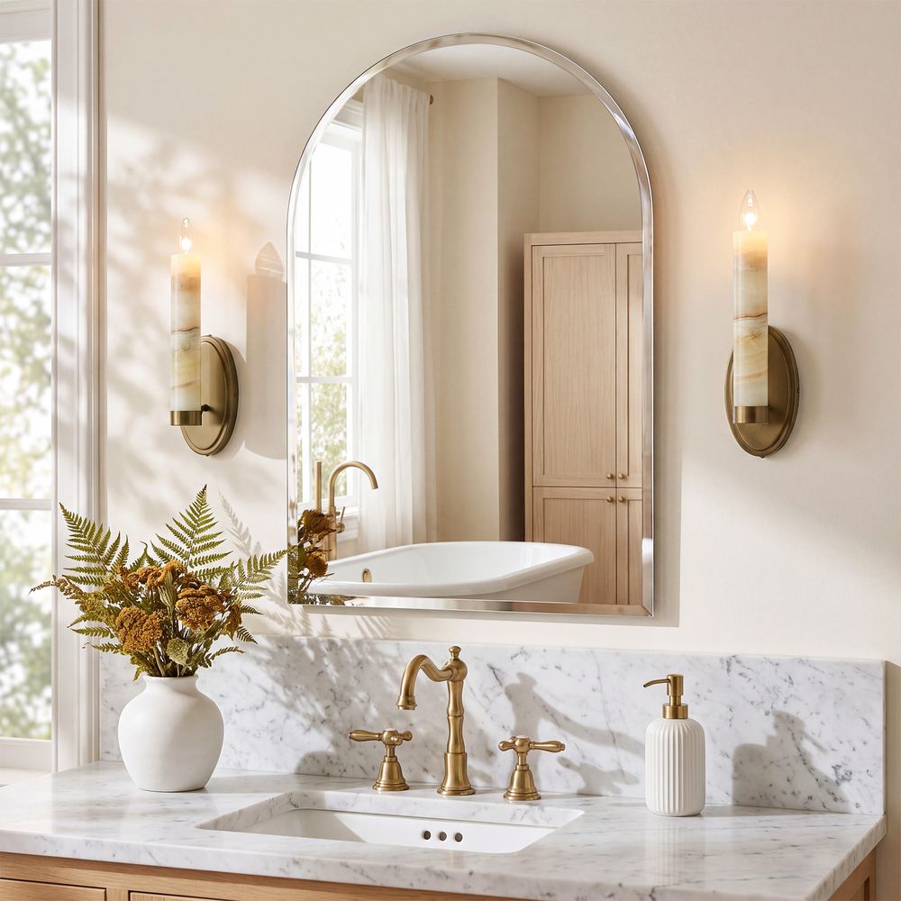 cream onyx sconce set  of 2