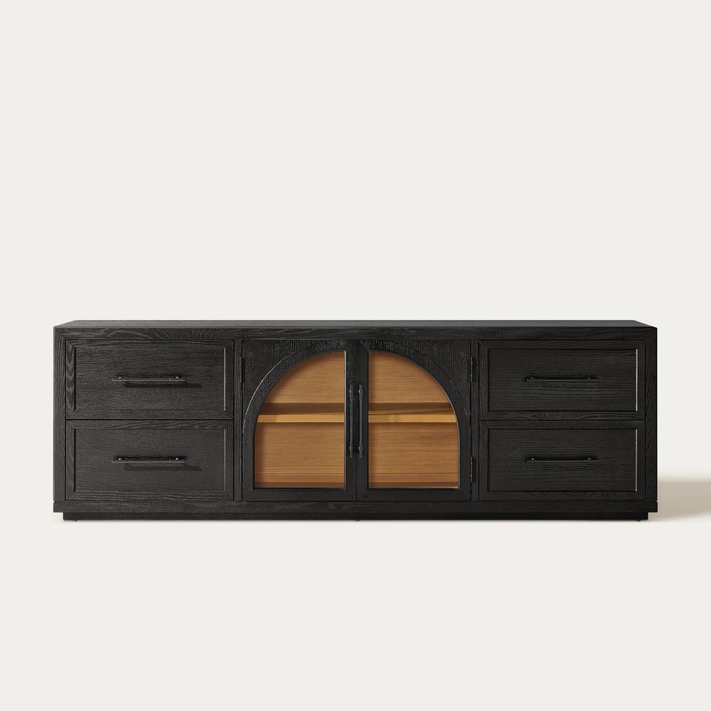 Black Oak Arch TV Stand