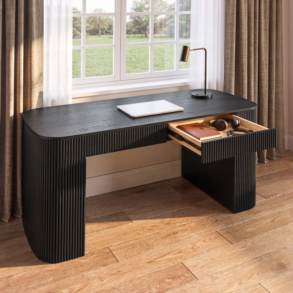 Black writing desk for office and study