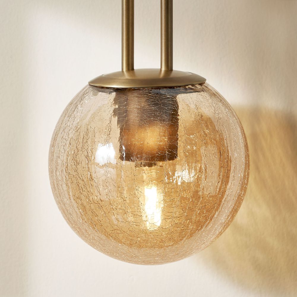 crackle glass sconce with round shade