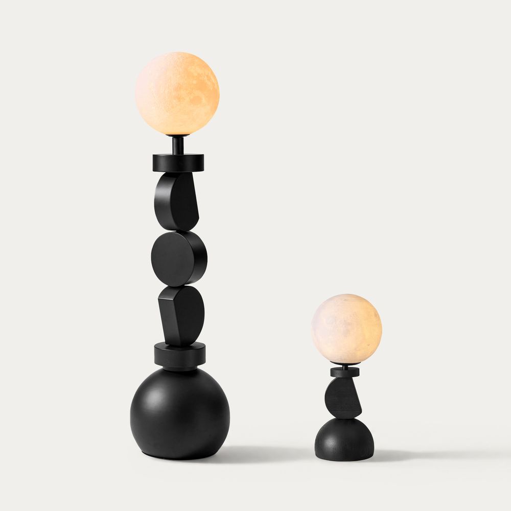 moon shade floor and table lamp set of 2