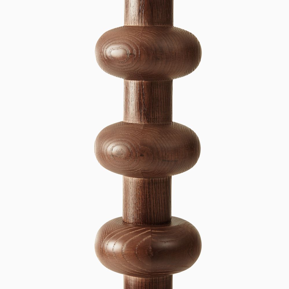 stacked wooden segments post floor lamp - image 6 of 7