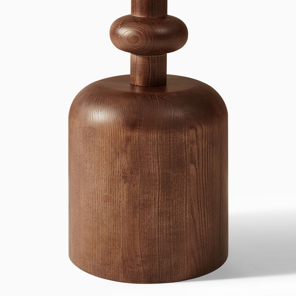 stacked wooden segments post floor lamp - image 7 of 7